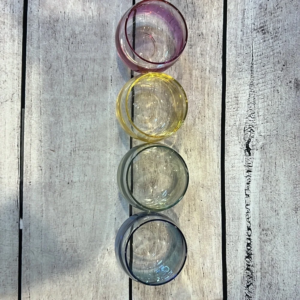 Vintage Roly Poly Color Set of 4 Glasses - Picture 2 of 5